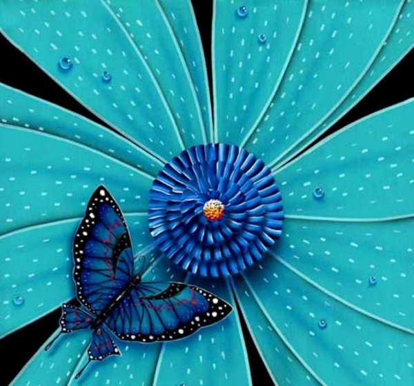 Красивые бирюзовые цветы