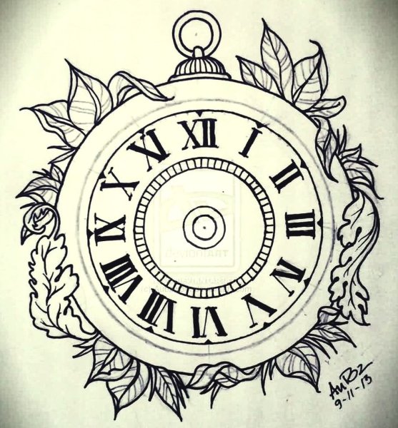 Эскизы старинных часов