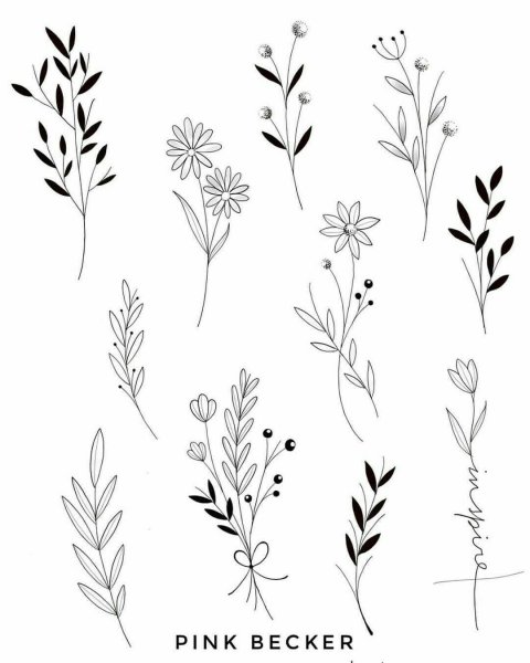 Маленькие тату ветка