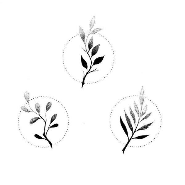 Тату листья эскизы