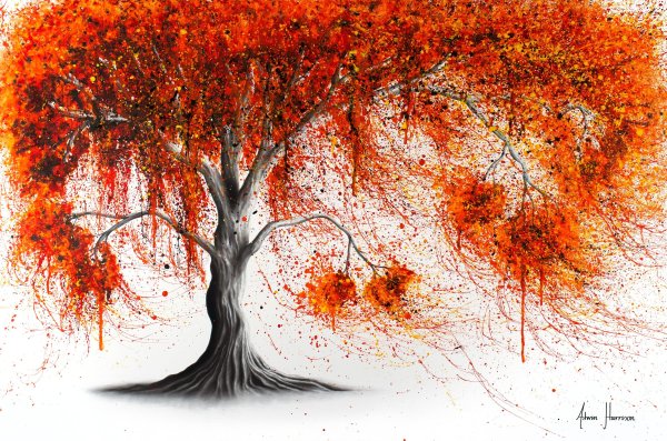 Осеннее дерево без листьев на прозрачном фоне