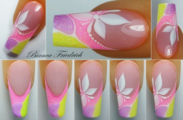 Маникюр с рисунком бантик