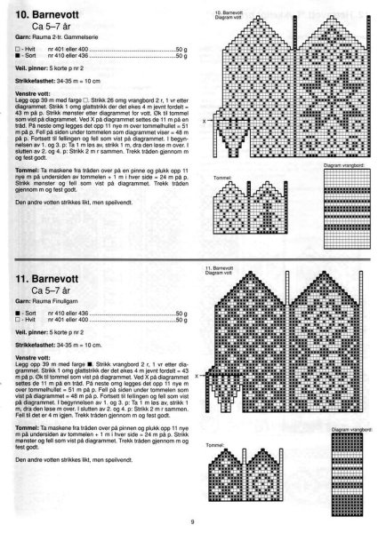 Узоры для варежек спицами со схемами простые и красивые