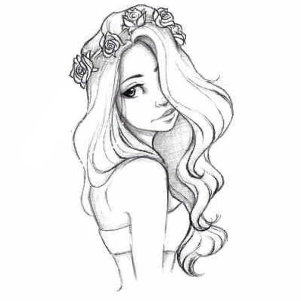 Рисунки для срисовки девушки