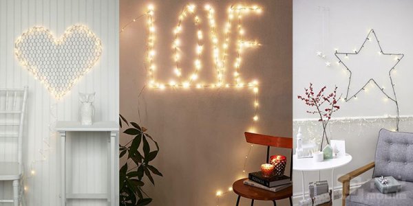 Надпись из гирлянды