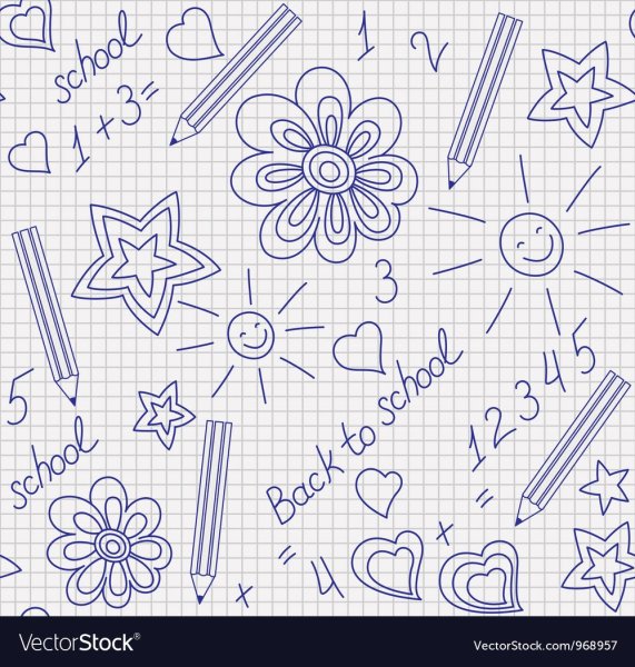 Узоры на полях тетради ручкой