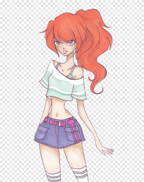 Мультяшные девочки в модной одежде