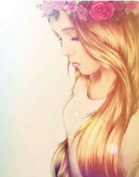 Девушка с русыми волосами рисунок