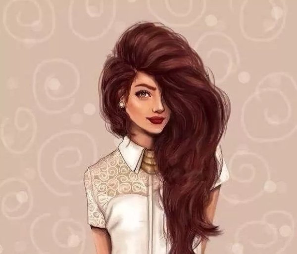 Нарисованные девушки брюнетки