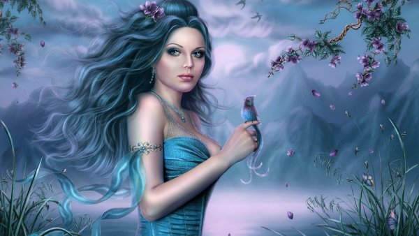 Рисованные девушки блондинки