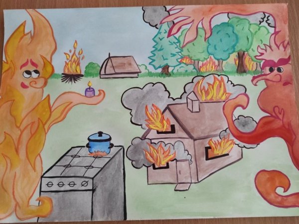 Огонь друг или враг рисунки