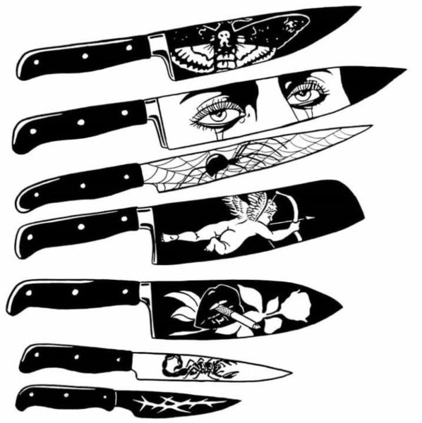 Трафареты для травления на ножах