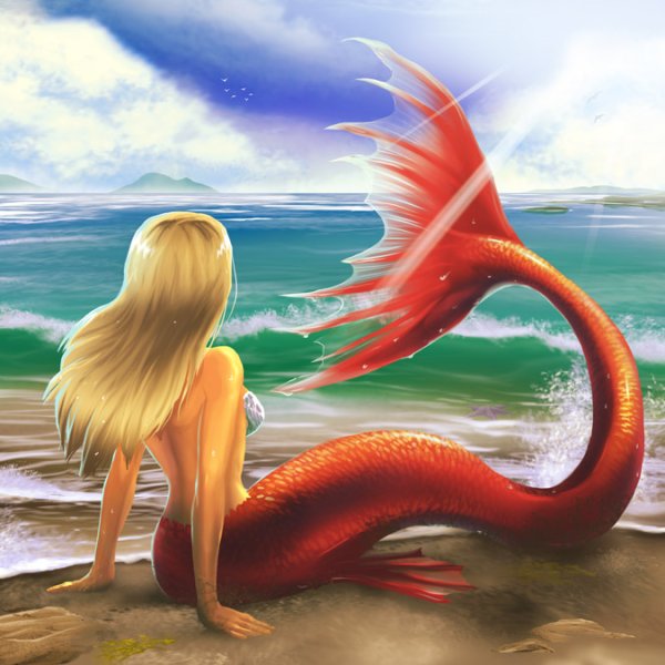Русалка с морским коньком