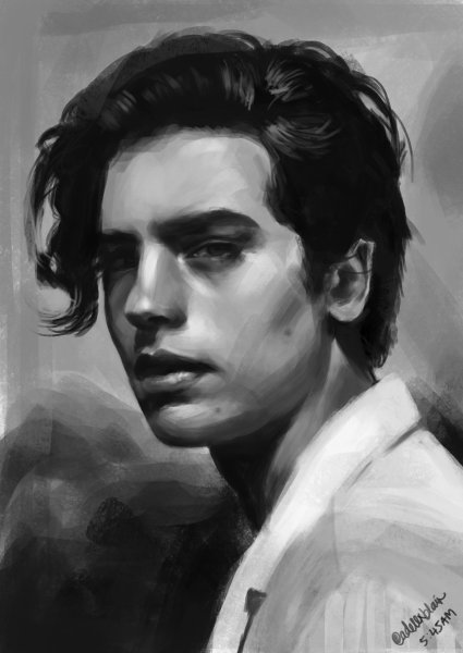 Лицо в профиль карандашом мужское