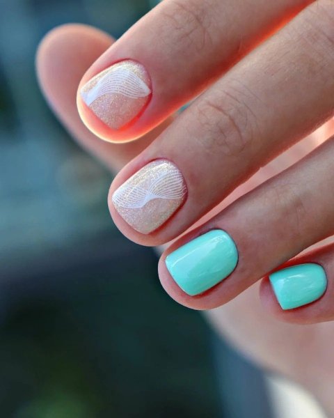 Прозрачные ногти короткие