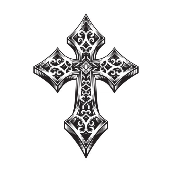 Крест тату эскиз