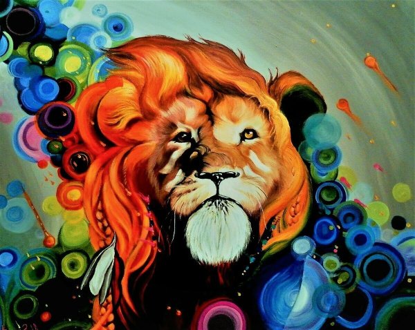 Лев рисунок