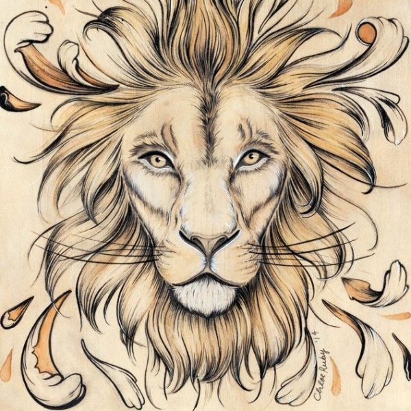 Лев Графика цветная