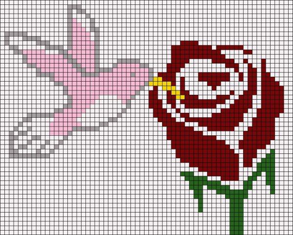 Рисование по клеткам цветок