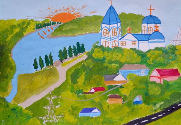 Горы рисунок для детей