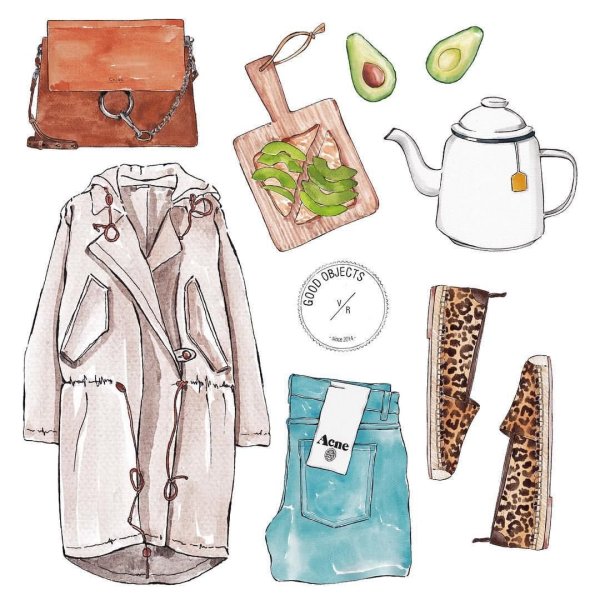 Нарисовать одежду акварелью