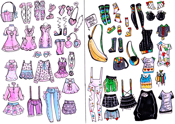 Мини рисунки одежды