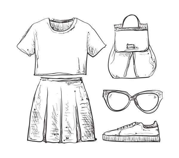 Одежда карандашом