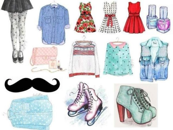 Модные рисунки для личного дневника