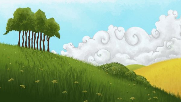 Облака гуашью