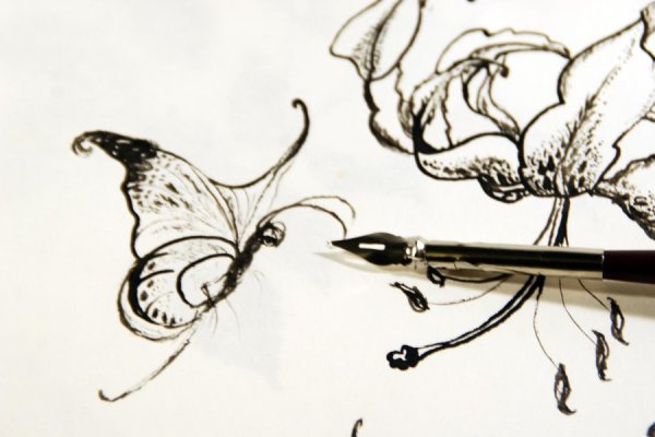 Иллюстрации тушью и пером