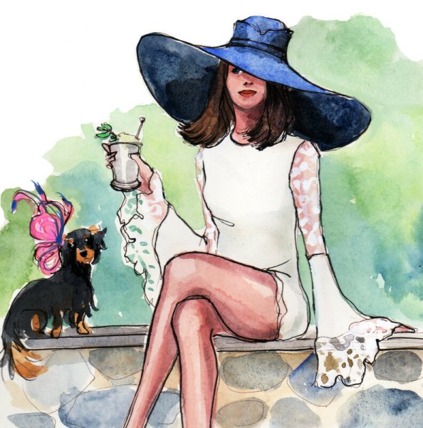 Дама в шляпе Графика