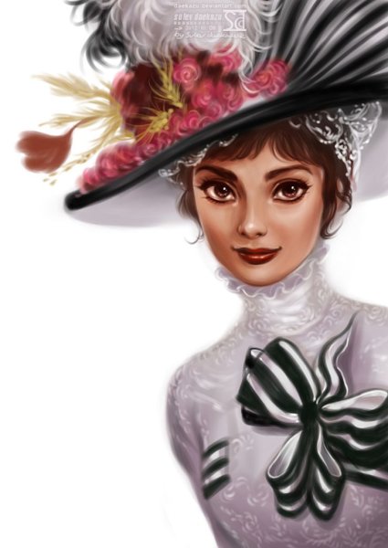 Эскиз девушка в шляпе
