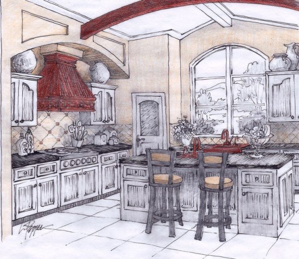 Кухня карандашом