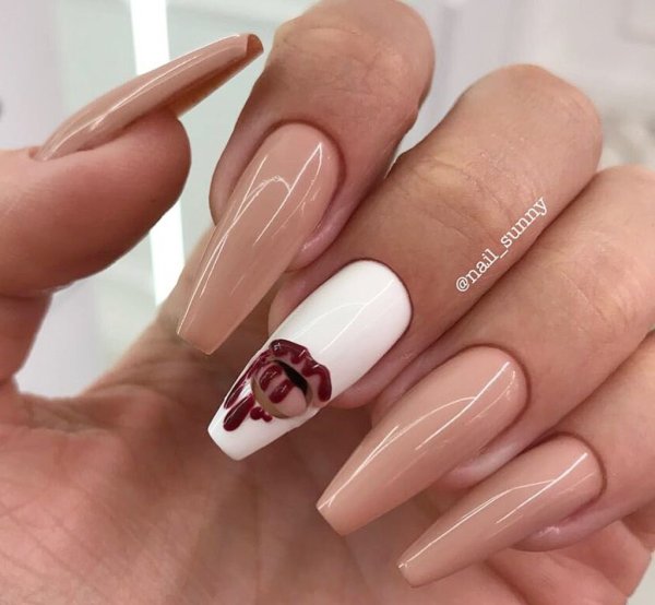 Маникюр на длинно-квадратные ногти