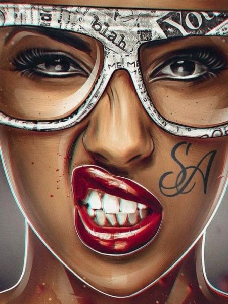 Рисованные девушки с татуировками