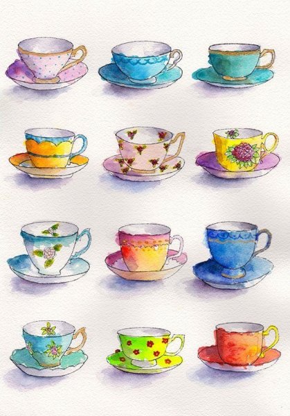 Рисование чайный сервиз