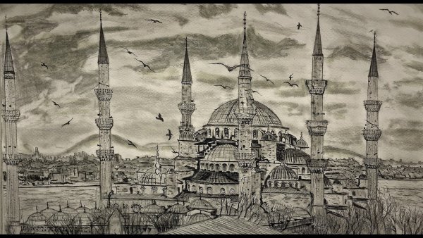 Голубая мечеть Стамбул раскраска