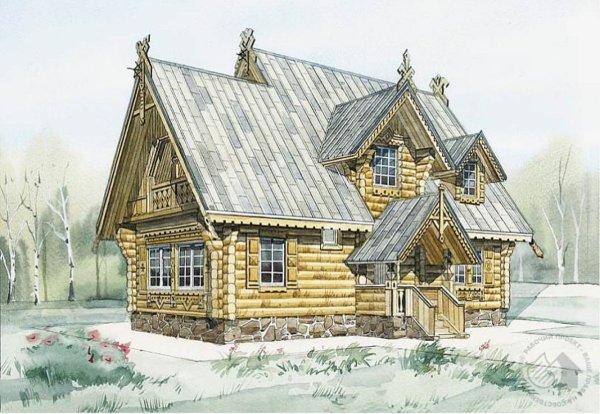 Рисунок русской избы