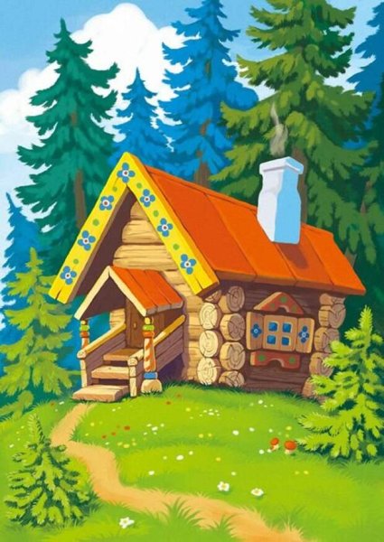 Мультяшный деревянный домик