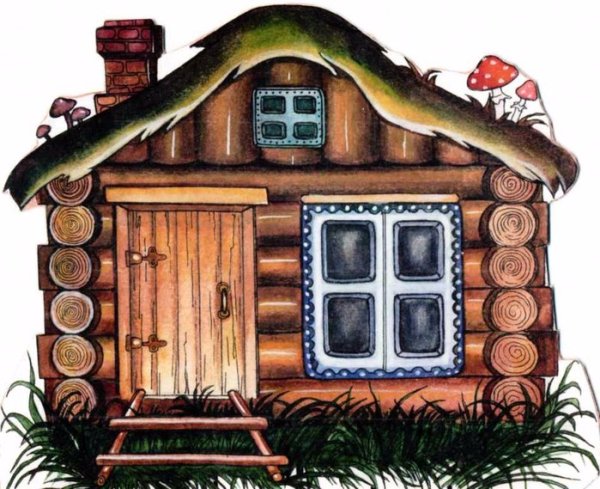 Мультяшный деревянный домик