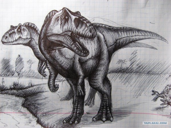 Динозавр карандашом