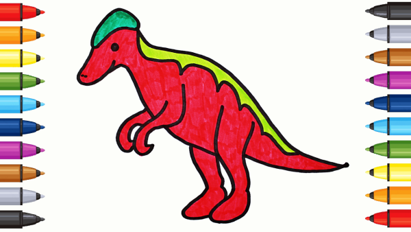 Динозавр фломастерами