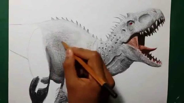 Динозавр 3д карандашом