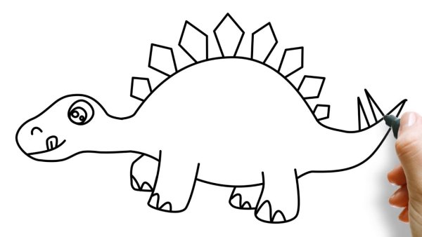 Динозавр с прической рисунок
