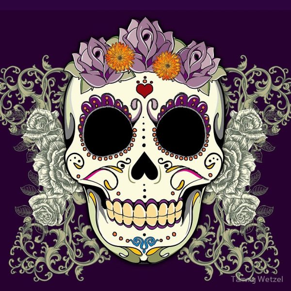 Мексиканские узоры череп