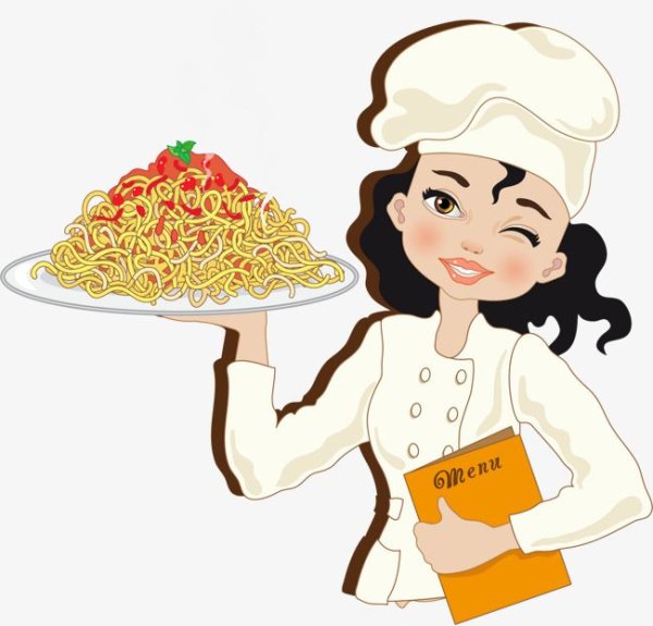 Мультяшный повар девушка