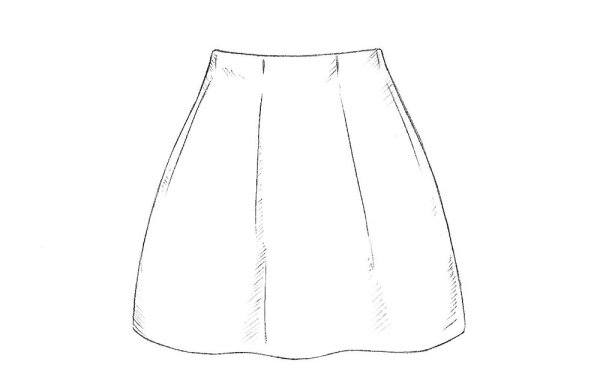 Нарисовать юбку