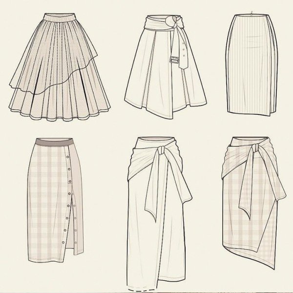 Технический эскиз юбки