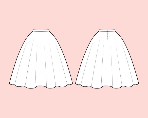 Пышная юбка рисовать