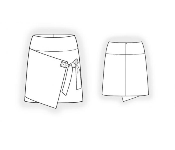 Юбка с запахом эскиз